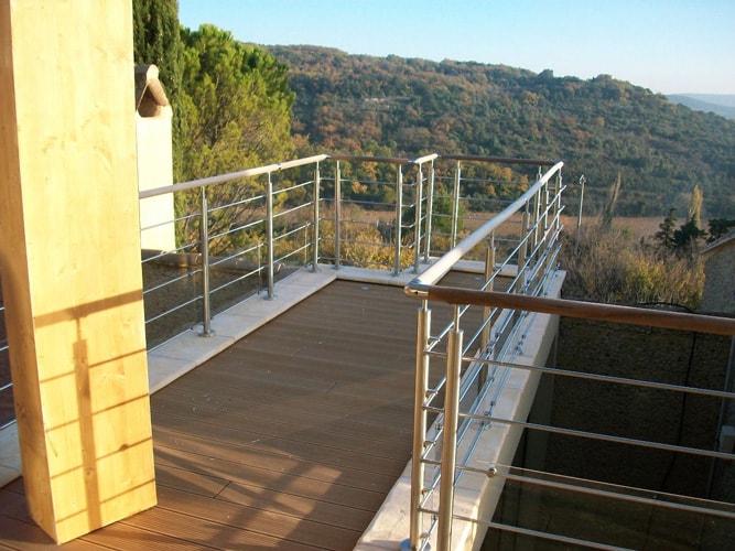 balustrade inox avec main courante bois