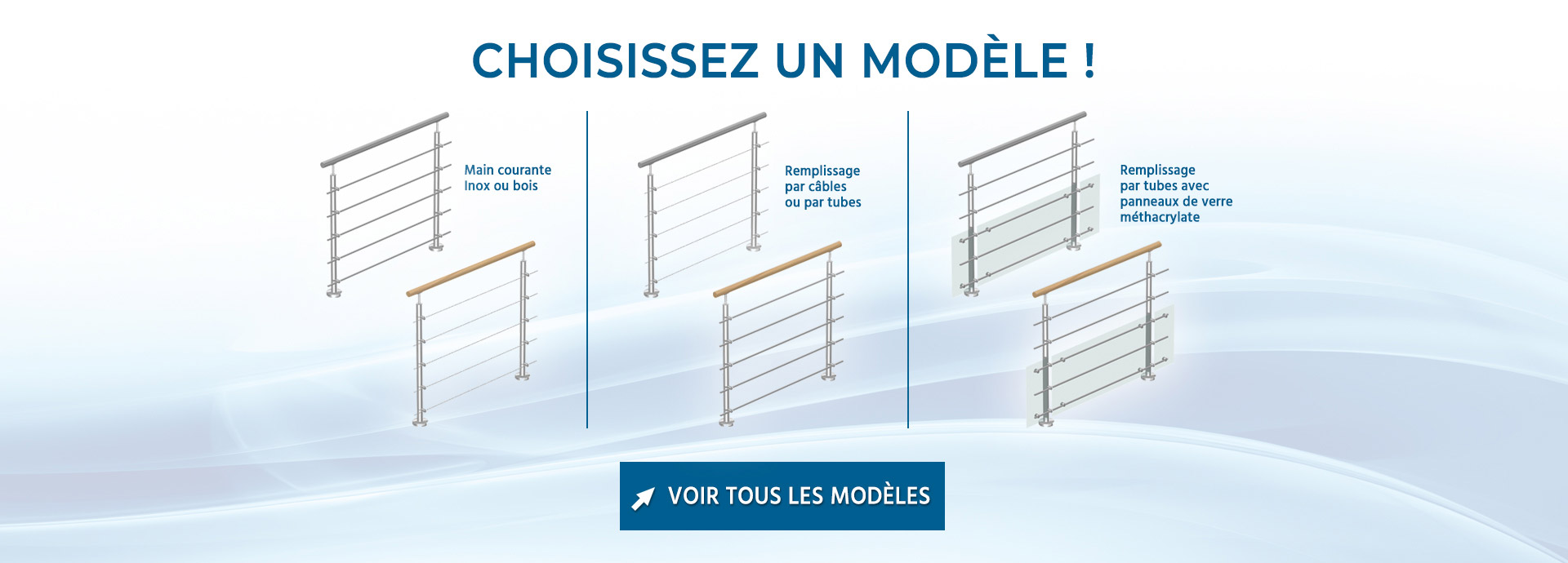 les modèles de balustrade inox